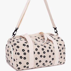 Corduroy flower duffle bag